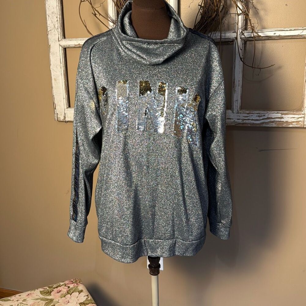 Victoria’s Secret bling hoodie women’s size medium metallic sequin campus hoodie
